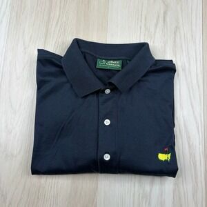 Amen Corner Masters Golf Polo Shirt Navy Blue Mens Size L Large 100% Pima Cotton